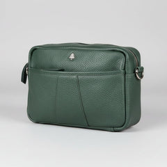 Greenwood Leather Mini Crossbody Bag. Premium Full-Grain Pebbled Leather Handbag-1