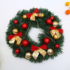 Wooden Christmas Garland Wreath Window Decoration – Red Berry Bowknot Holiday Decor, 30cm-5