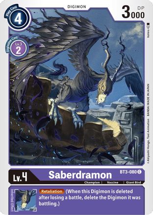 Saberdramon (BT3-080) - Release Special Booster 1.5-1