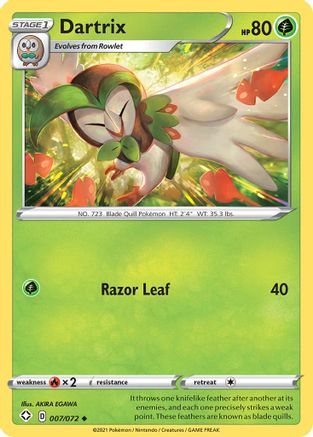 Dartrix 7/72 - Shining Fates Reverse Holofoil-1