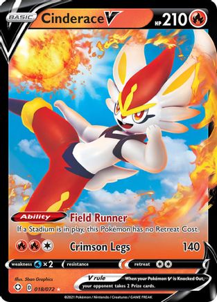 Cinderace V 18/72 - Shining Fates Holofoil-1