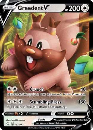 Greedent V 53/72 - Shining Fates Holofoil-1