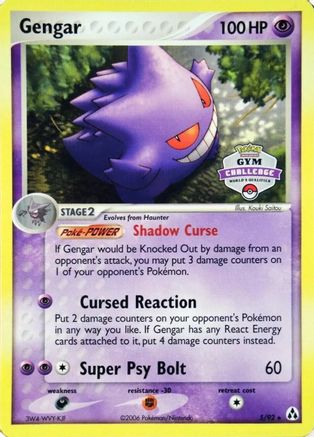 Gengar - 5/92 (Gym Challenge) - League & Championship Cards-1