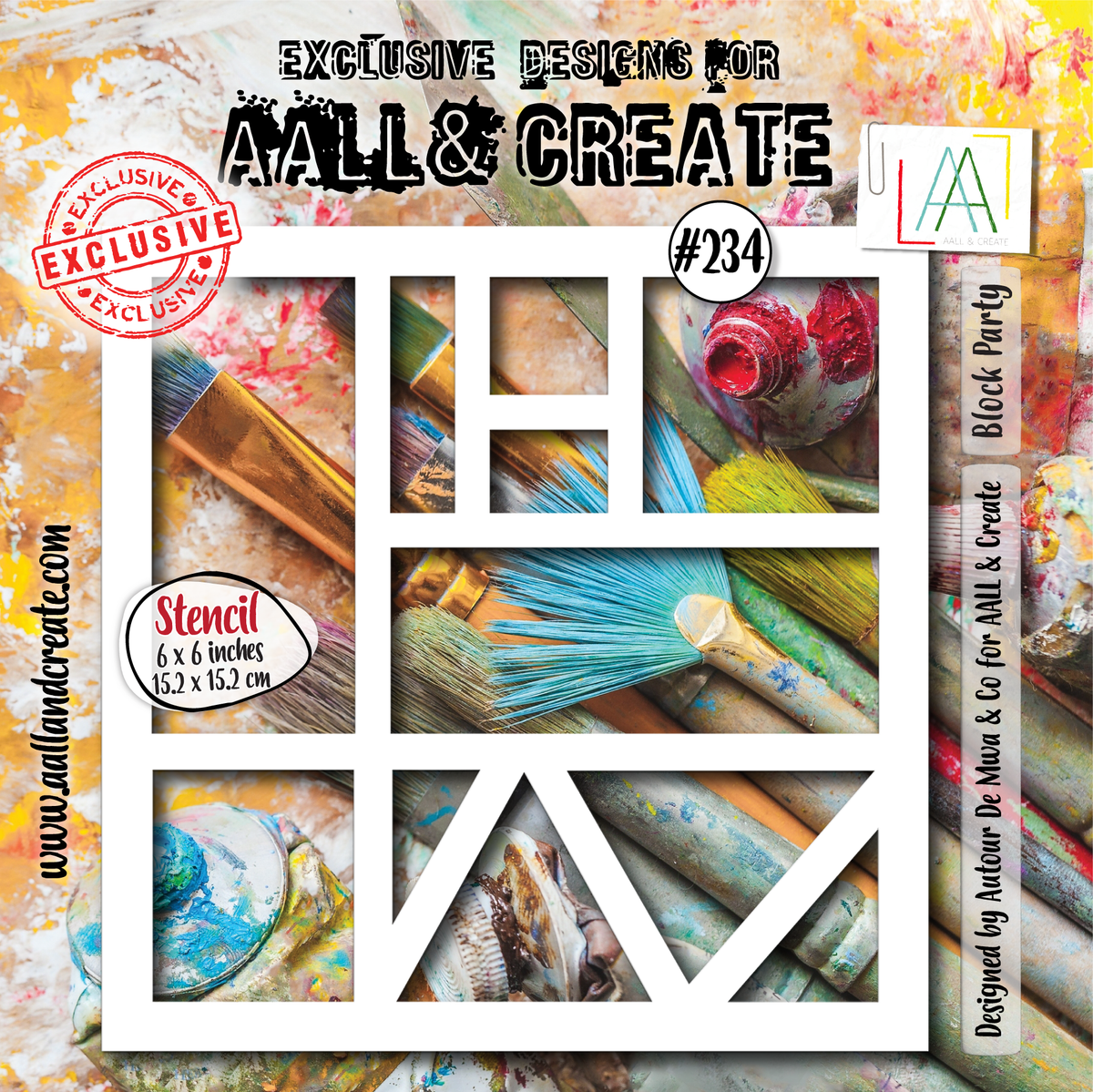 AALL and Create - 6"x6" Stencil - Block Party-1