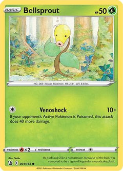 Bellsprout 1/163 - SWSH05 Battle Styles Reverse Holofoil-1