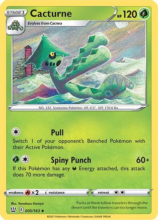 Cacturne 5/163 - SWSH05 Battle Styles Reverse Holofoil-1