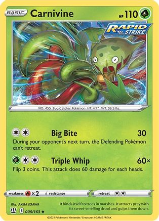 Carnivine 9/163 - SWSH05 Battle Styles Reverse Holofoil-1