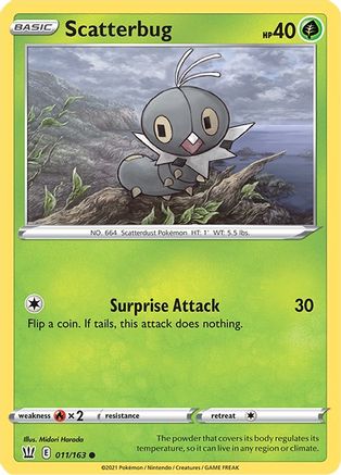 Scatterbug 11/163 - SWSH05 Battle Styles Reverse Holofoil-1