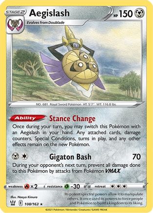 Aegislash (108) 108/163 - SWSH05 Battle Styles Reverse Holofoil