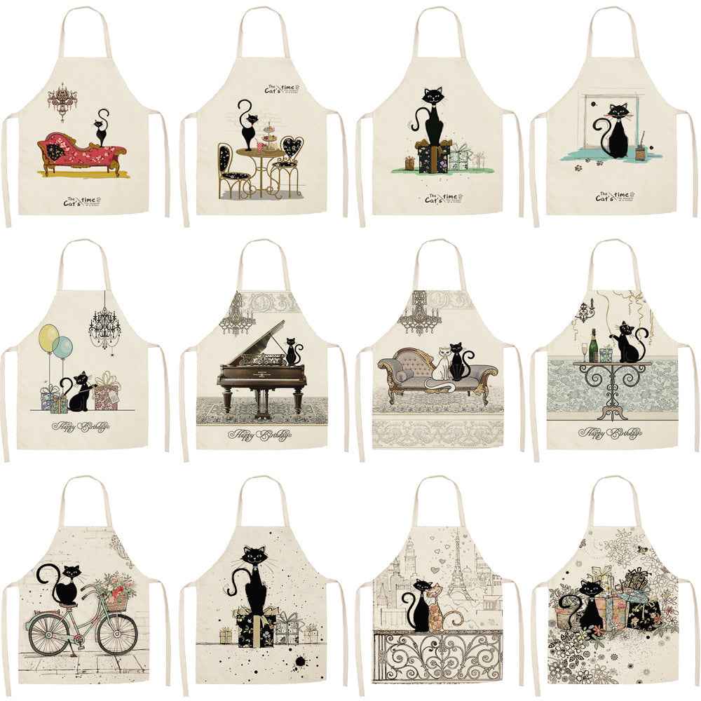 European and American cartoon cute cat apron-2