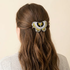 Silver Butterfly Beaded Barrette-2