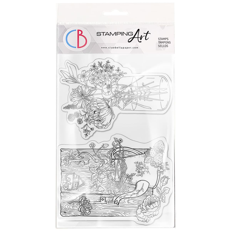 Ciao Bella Clear Stamp Set 4"X6" Fraises Et Fleurs Sauvages-2
