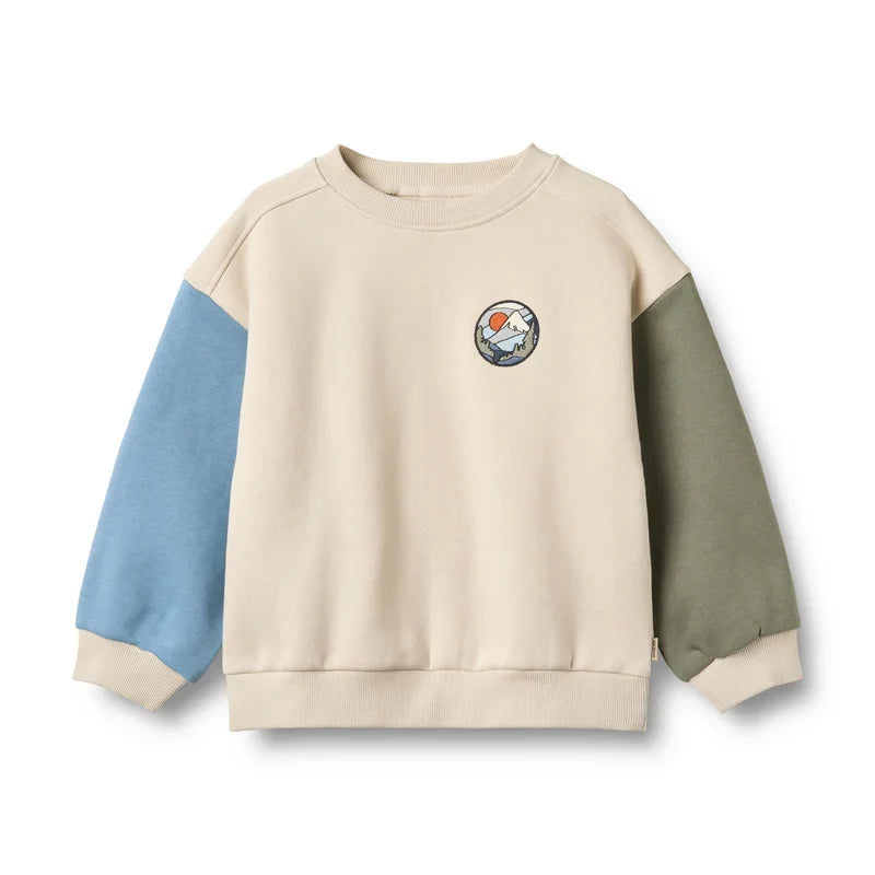Sweatshirt Badge Elliot | Off White | Wheat Kids-1