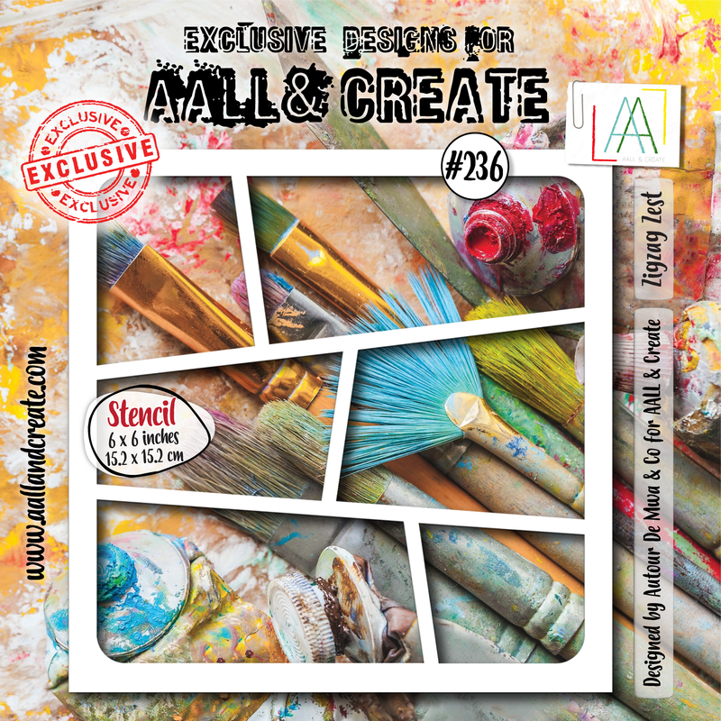 AALL and Create - 6"x6" Stencil - Zigzag Zest-1