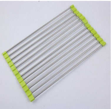 Folding Kitchen Drain Sink Rack Stainless Steel-5