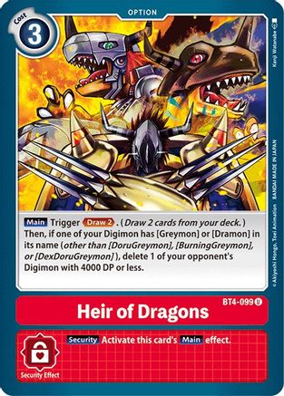 Heir of Dragons (BT4-099) - Great Legend-1