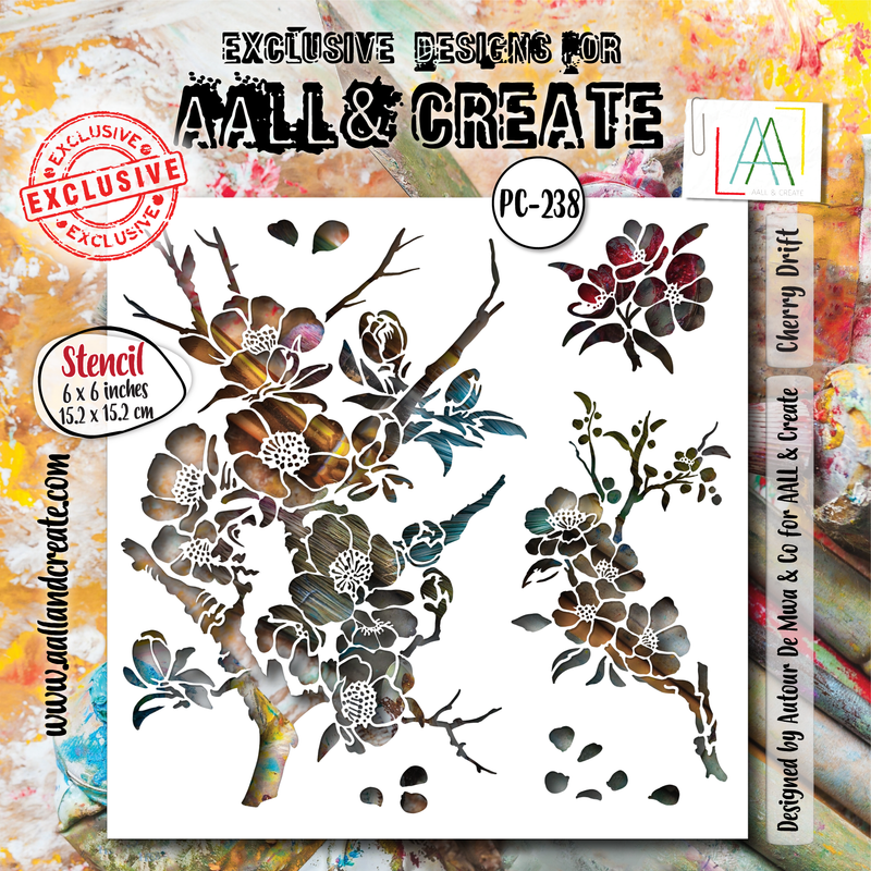 AALL and Create - 6"x6" Stencil - Cherry Drift-1