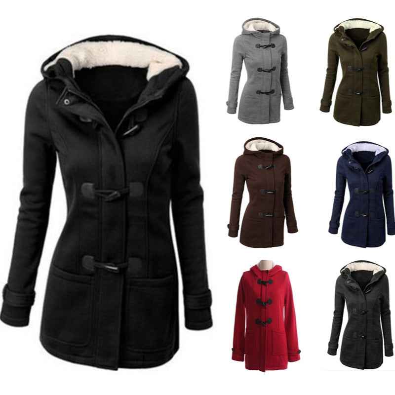 Women's Hooded Cotton-Padded Sweater Coat-1