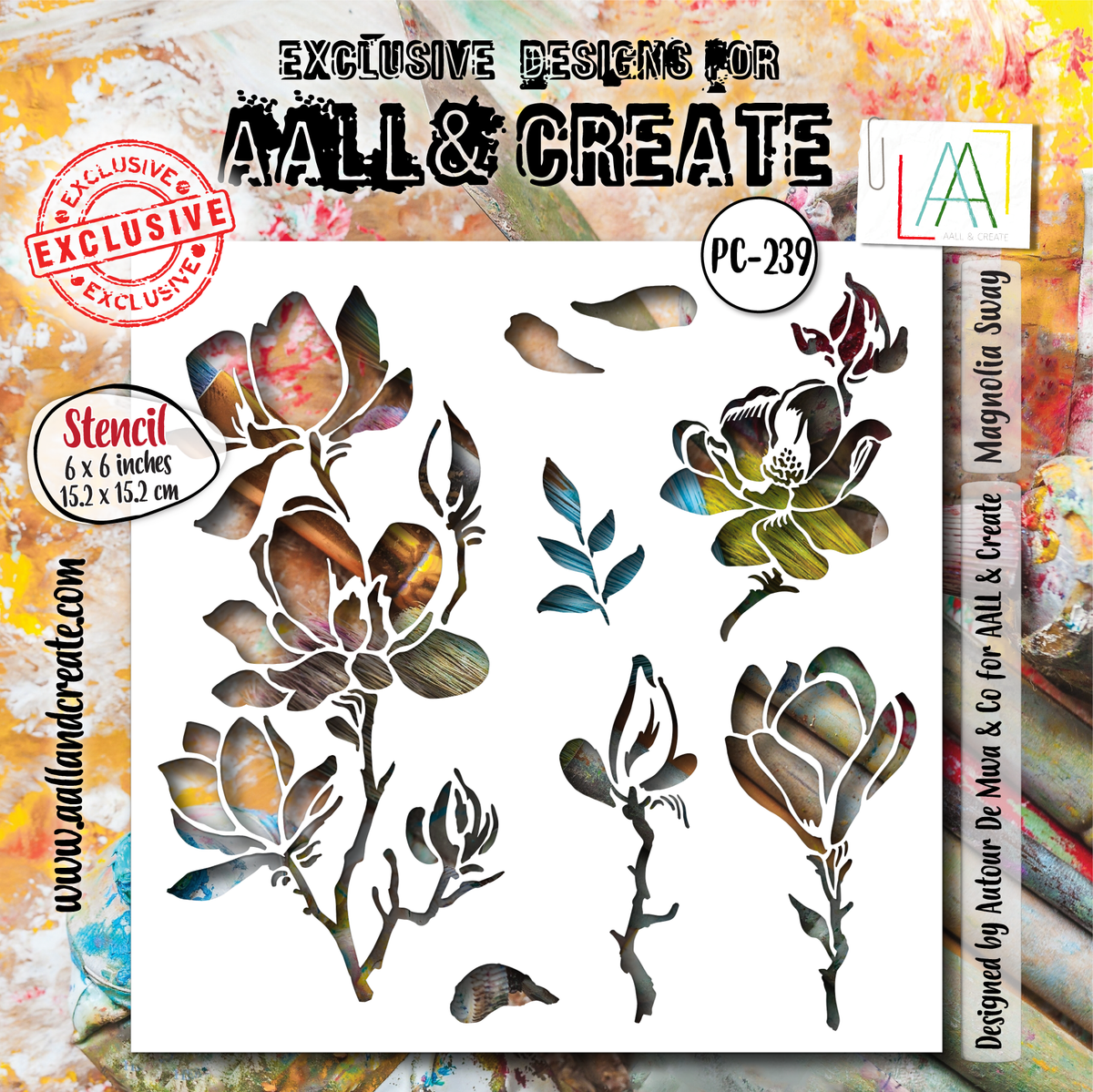 AALL and Create - 6"x6" Stencil - Magnolia Sway-1