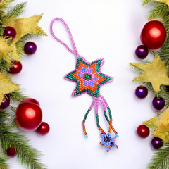 Handmade Beaded Harvest Glow Star-2