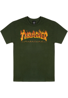 Thrasher 'Inferno' Tee - Forest Green-1