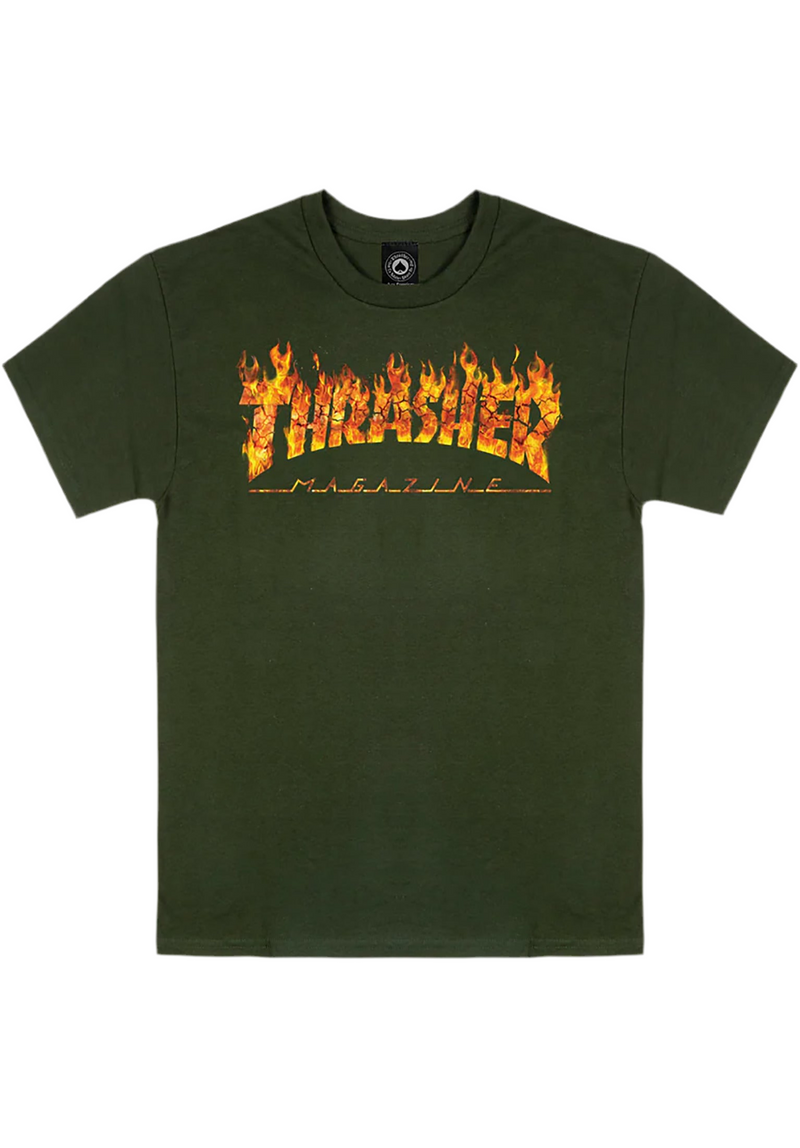 Thrasher 'Inferno' Tee - Forest Green-1