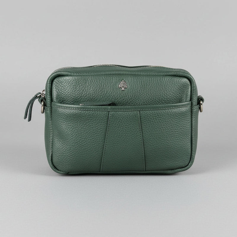 Greenwood Leather Mini Crossbody Bag. Premium Full-Grain Pebbled Leather Handbag-4