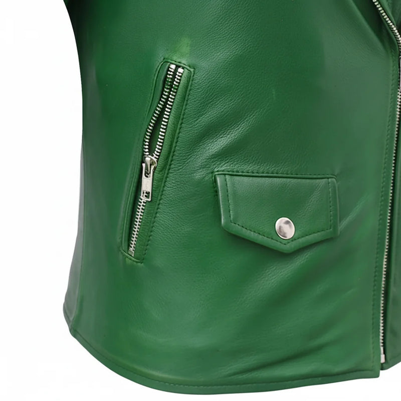 Women’s Lightweight Leather Fashion Jacket | Soft Naked Cowhide Casual Moto Style-27