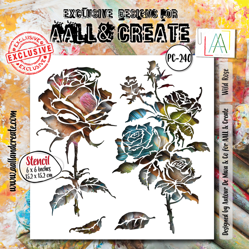 AALL and Create - 6"x6" Stencil - Wild Rose-1