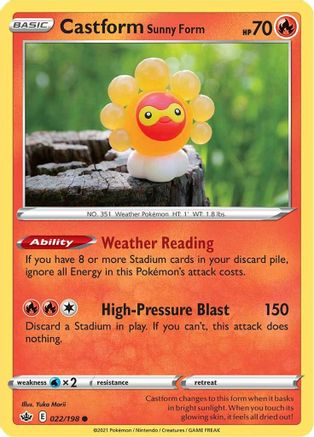 Castform Sunny Form 22/198 - SWSH06 Chilling Reign-1