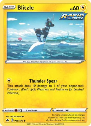 Blitzle 50/198 - SWSH06 Chilling Reign Reverse Holofoil-1