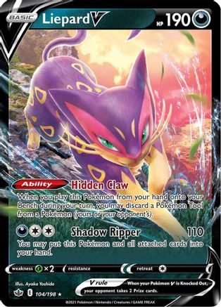 Liepard V 104/198 - SWSH06 Chilling Reign Holofoil-1