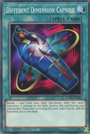 Different Dimension Capsule (EGO1-EN025) - Egyptian God Deck: Obelisk the Tormentor 1st Edition