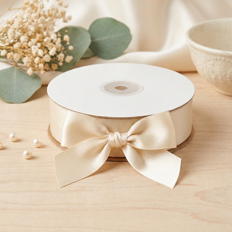 30 Meter Double Face Beige #810 Ribbon Roll-1