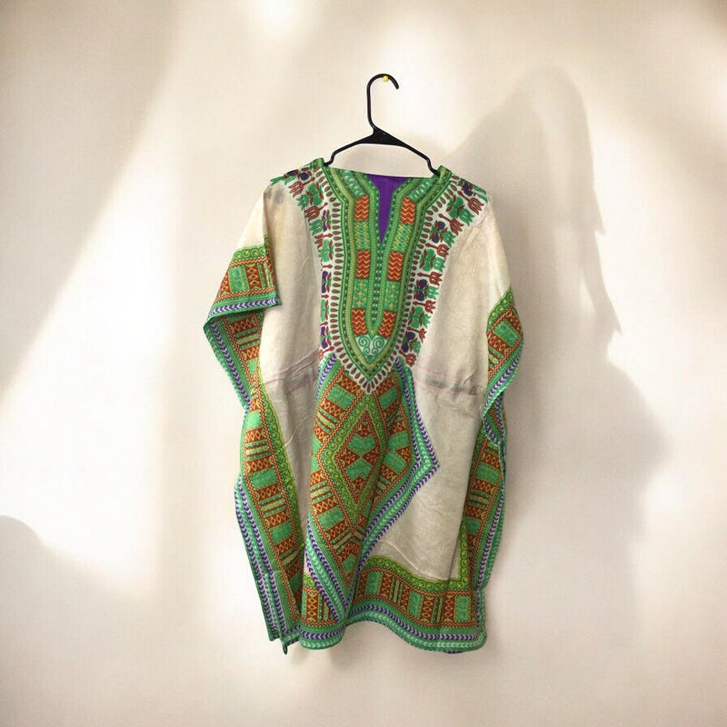 Green and Red Printed Kaftan for Women-2