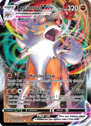 Lycanroc VMAX 92/203 - SWSH07 Evolving Skies Holofoil-1