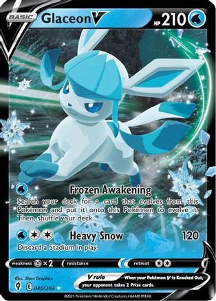 Glaceon V 40/203 - SWSH07 Evolving Skies Holofoil-1