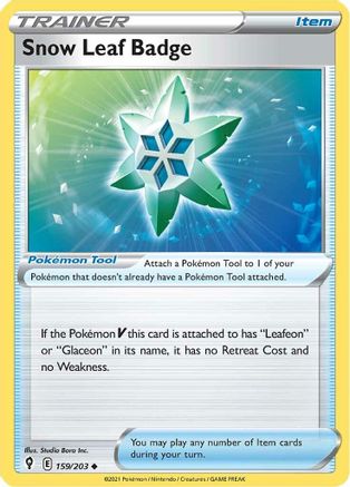 Snow Leaf Badge 159/203 - SWSH07 Evolving Skies Reverse Holofoil-1