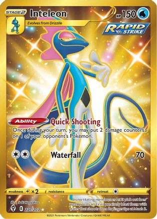 Inteleon (Secret) 227/203 - SWSH07 Evolving Skies Holofoil-1