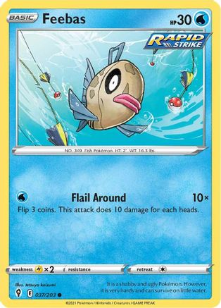 Feebas 37/203 - SWSH07 Evolving Skies Reverse Holofoil-1