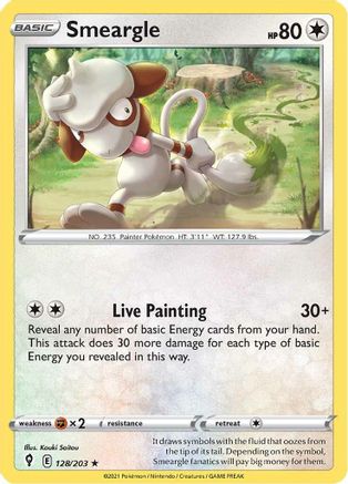 Smeargle 128/203 - SWSH07 Evolving Skies Reverse Holofoil-1