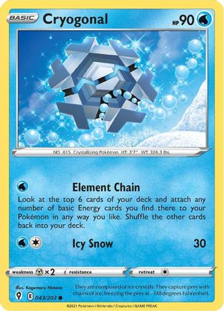 Cryogonal 43/203 - SWSH07 Evolving Skies Reverse Holofoil-1