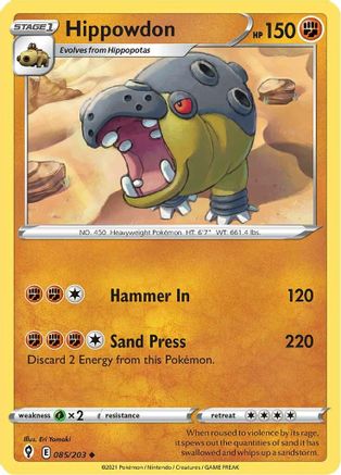 Hippowdon 85/203 - SWSH07 Evolving Skies Reverse Holofoil-1