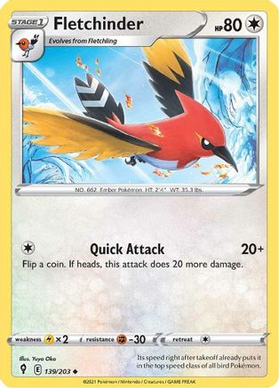 Fletchinder 139/203 - SWSH07 Evolving Skies-1