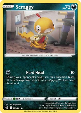 Scraggy 98/203 - SWSH07 Evolving Skies Reverse Holofoil-1