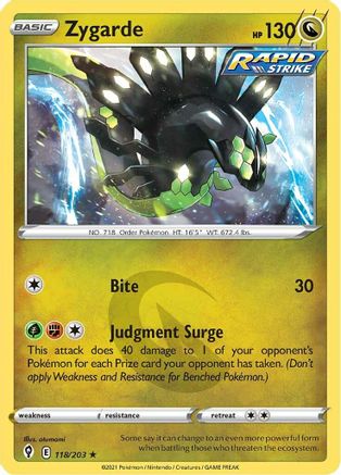 Zygarde 118/203 - SWSH07 Evolving Skies Reverse Holofoil-1