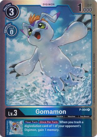 Gomamon - P-004 (Rainbow Foil) (P-004) - Digimon Promotion Cards Foil-1