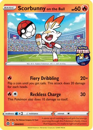 Scorbunny on the Ball - 004/005 (Pokemon Futsal) 4/5 - Miscellaneous Cards & Products-1
