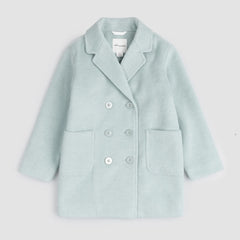 Cloud Blue Girl's Double-Breasted Coat | Miles The Label-1
