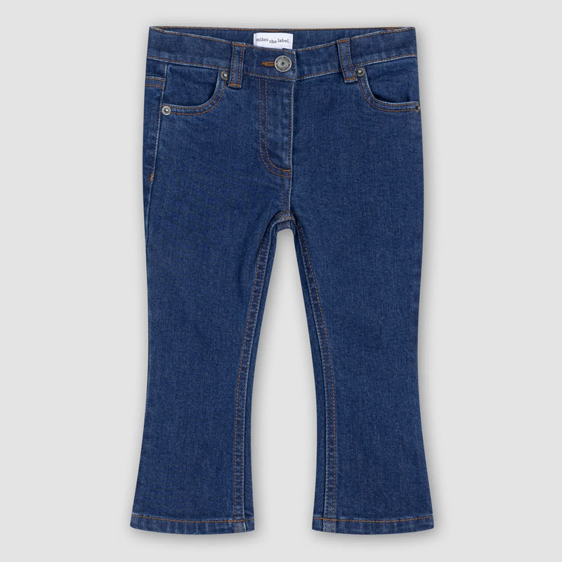 Classic Blue Girl's Bell Bottom Jeans | Miles The Label-1